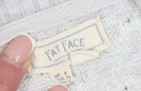 Fat Face Women's Grey High Neck Pullover Jumper Size 6