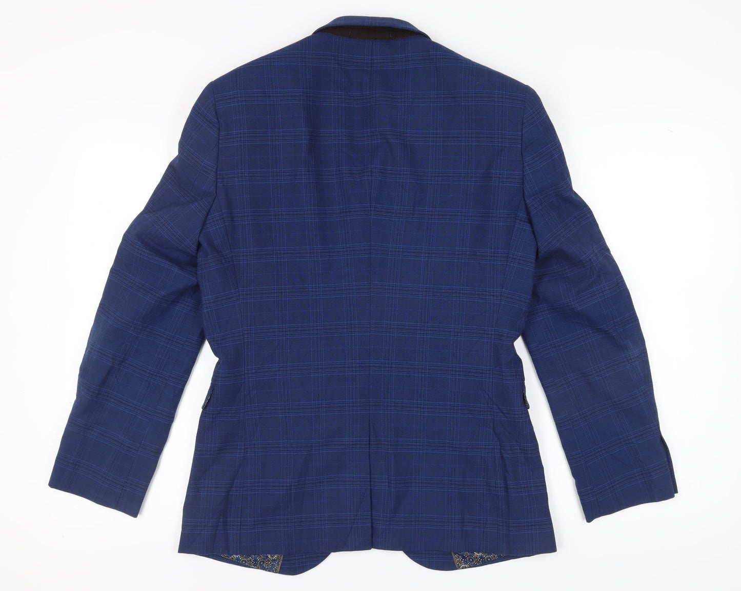 Next Men's Blue Check Blazer, Size 38 Regular
