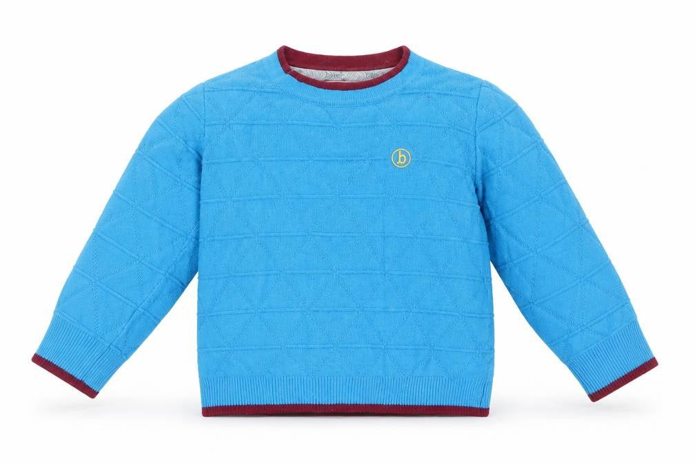 Baker by Ted Baker Unisex Blue Argyle Pullover Jumper, 18-24 Months