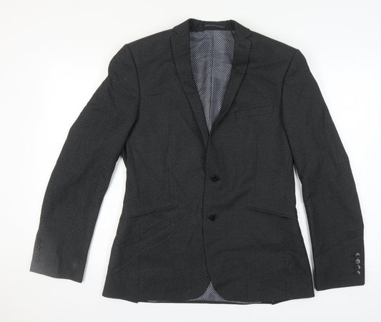 Limehaus Men's Black Blazer, Size 40, Long Jacket