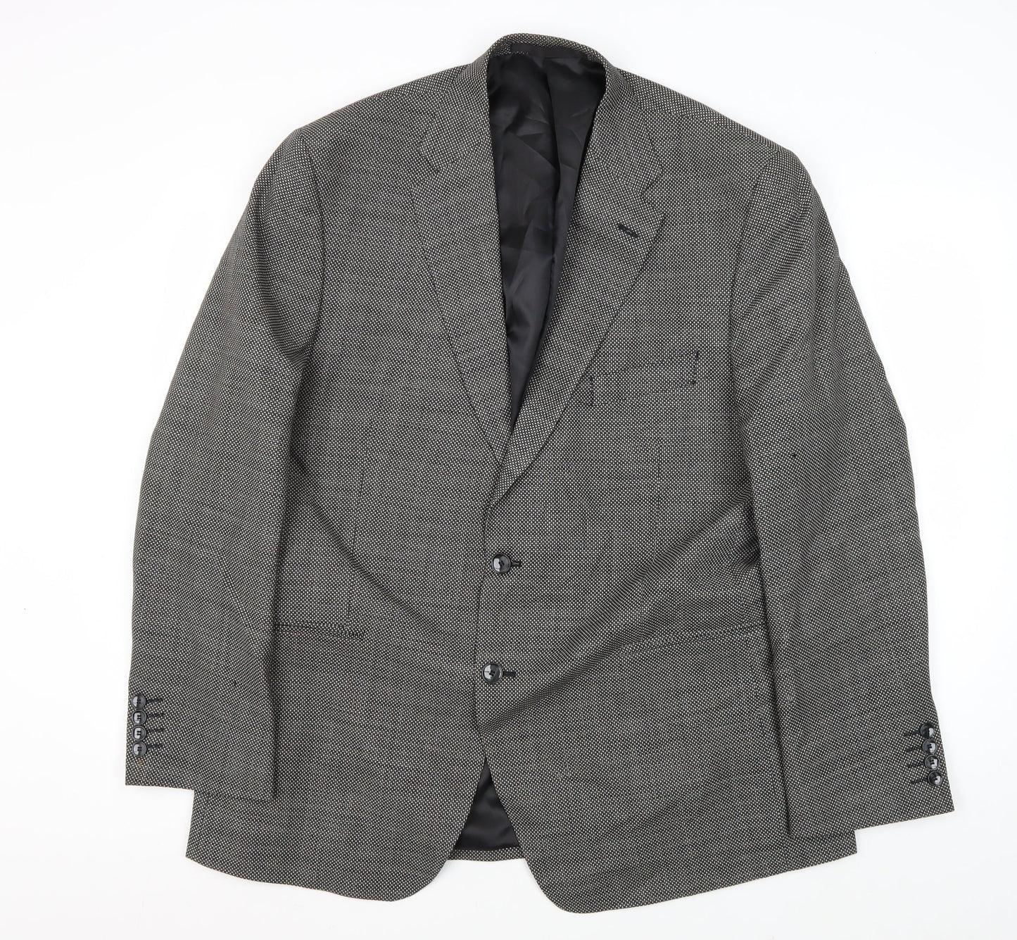 Marks and Spencer Men's Grey Wool Blazer - 44R