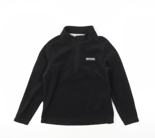 Regatta Boys Black Fleece Sweatshirt, 7-8 Years, High Neck