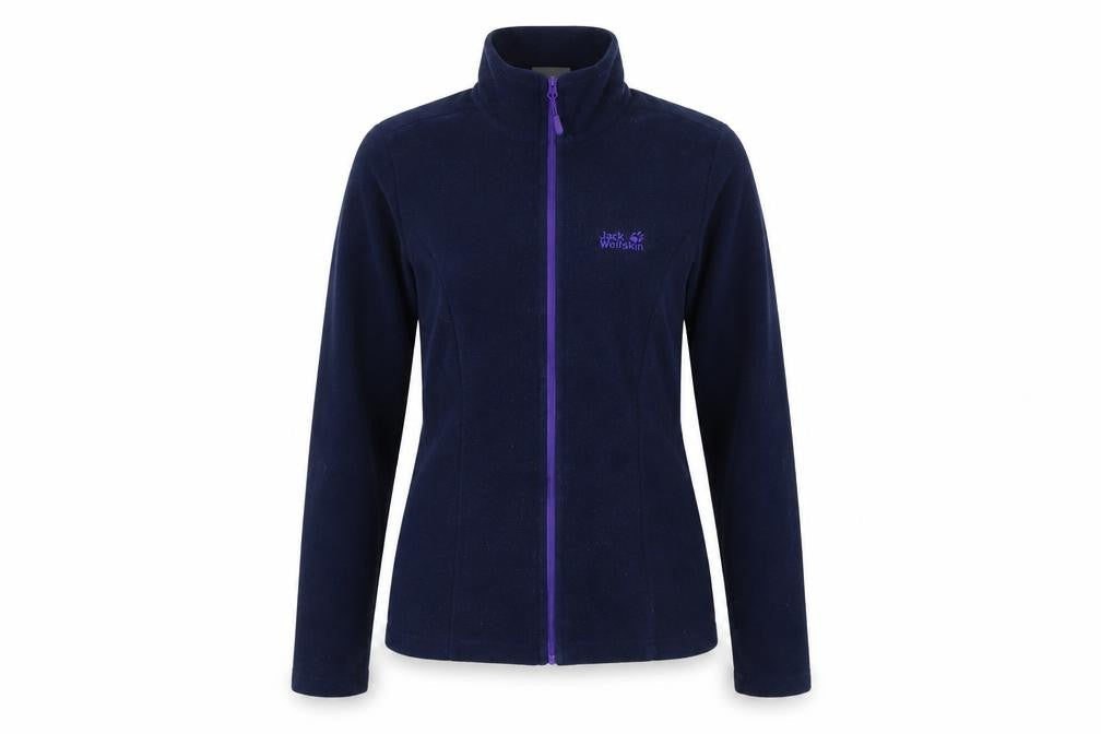Front view of Jack Wolfskin Women's Blue Full Zip Jacket, size 6