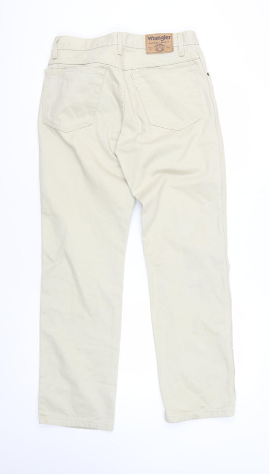 Wrangler Men's Beige Straight Jeans 32 Regular Fit