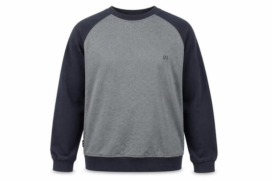 Front view of Ellesse Men's Blue Grey Sweatshirt L Logo Long Sleeve