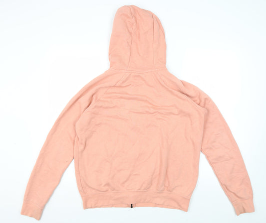 Nike Men's Pink Full Zip Hoodie - Medium