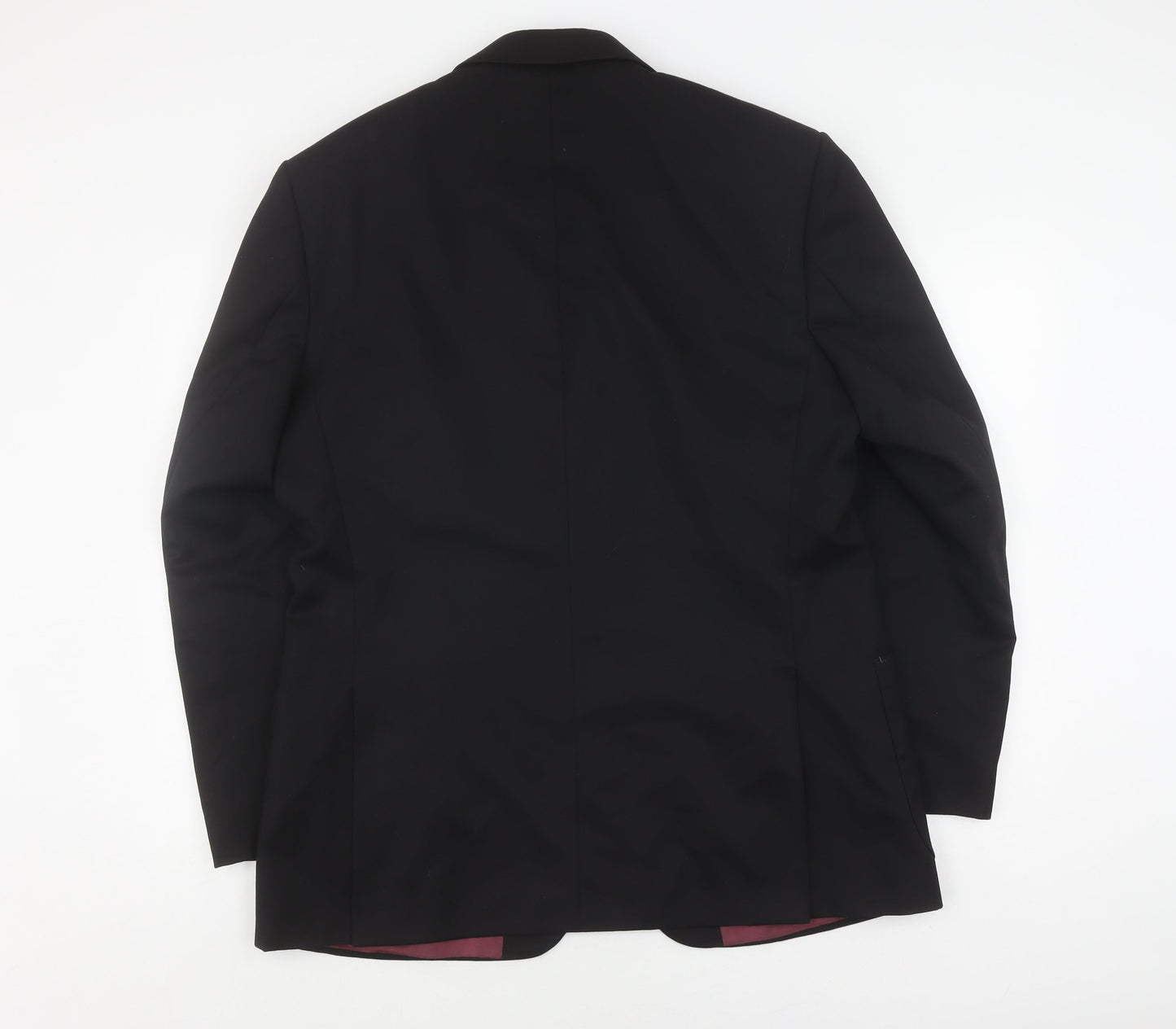 Pinstripe Men's Black Wool Blazer, Size 42, Regular Fit