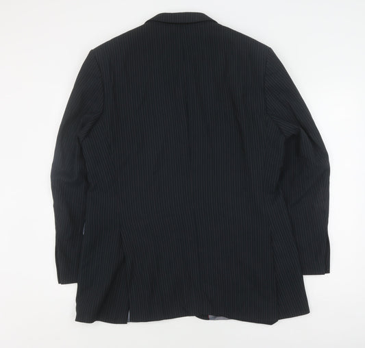 Burton Men's Black Pinstripe Suit Jacket 40R Regular