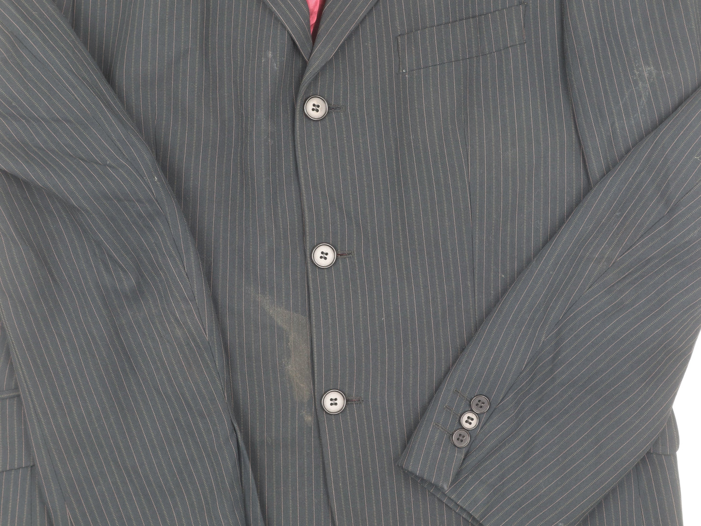 Burton Men's Black Pinstripe Suit Jacket 40R Regular