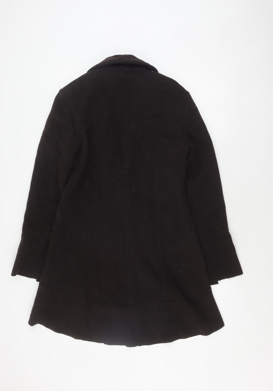 Marks and Spencer Women's Black Wool Coat, Size 10
