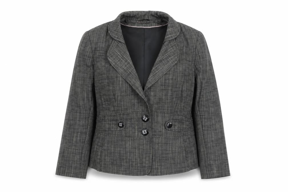 Front view of Principles Women's Grey Check Suit Jacket, size 18