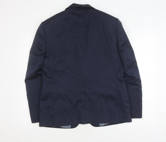 Marks and Spencer Men's Blue Striped Wool Blazer 40S