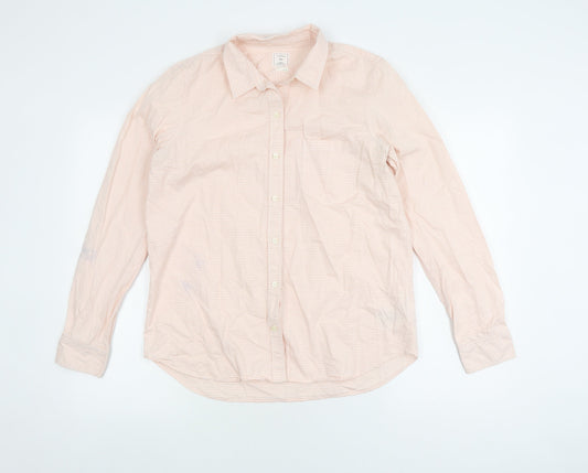 Gap Men's Peach Striped Casual Shirt M Fitted