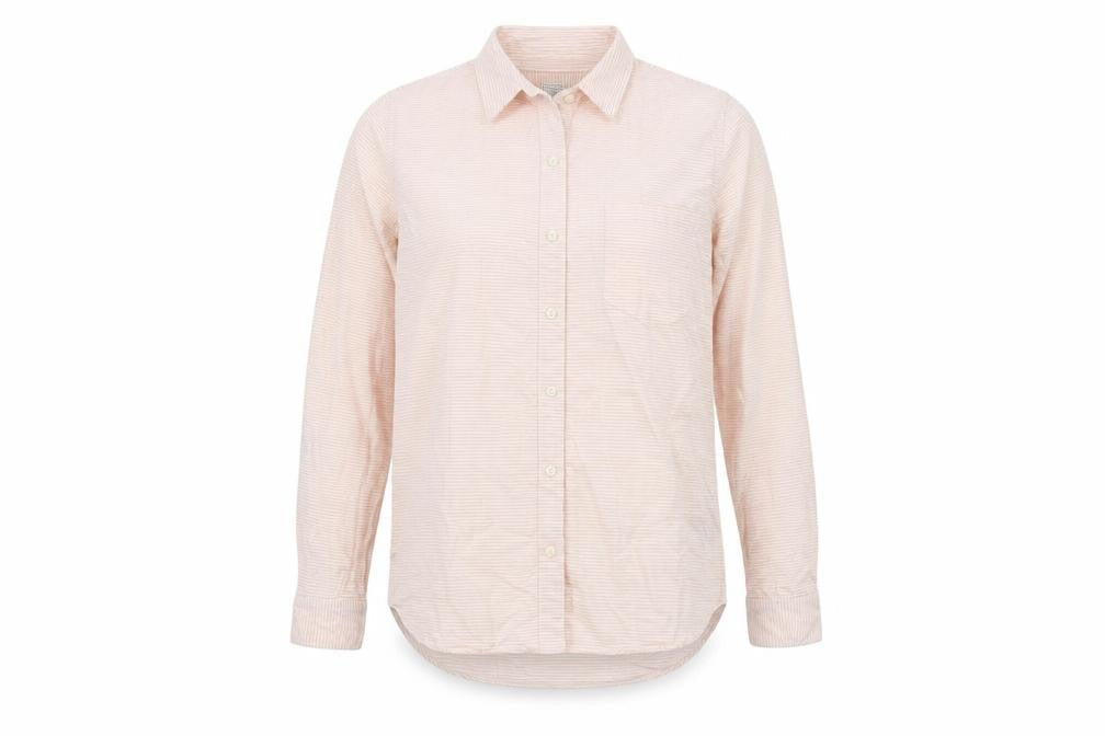 Gap Men's Peach Striped Casual Shirt M Fitted