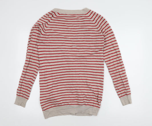 Boden Women's Red Striped Cardigan Size 12