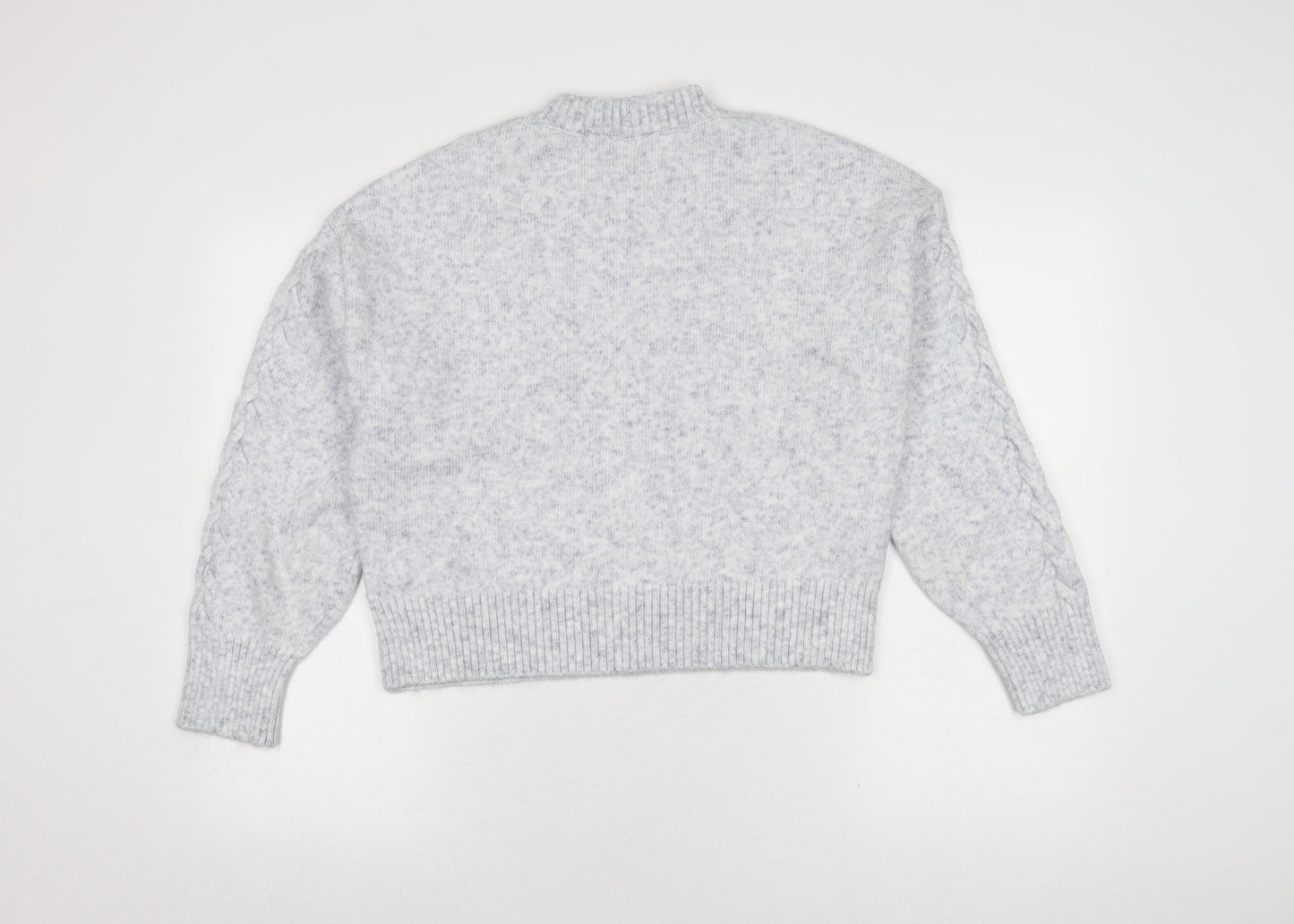 New Look Women's Grey Cable-Knit Jumper Size M