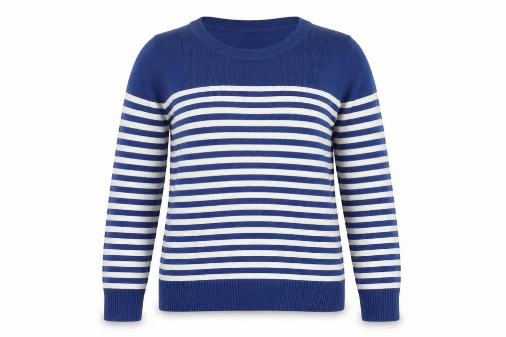 Marks and Spencer Women’s Blue Striped Jumper, Size 10