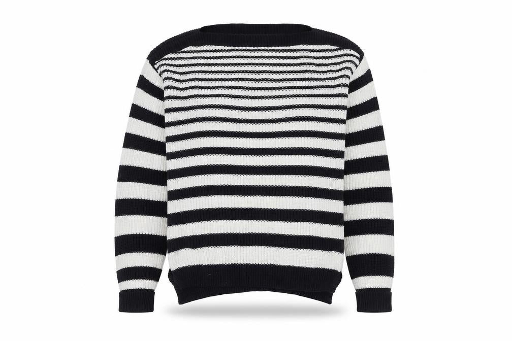 Marks and Spencer Women's Black Striped Pullover Jumper S