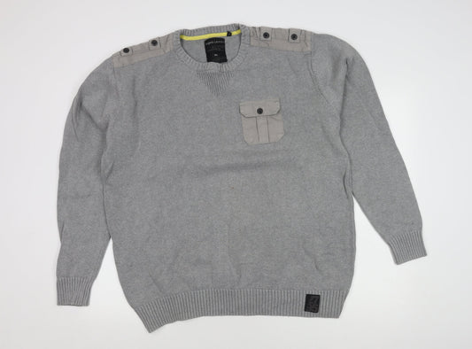 Angelo Litrico Men's Grey Crew Neck Pullover 3XL