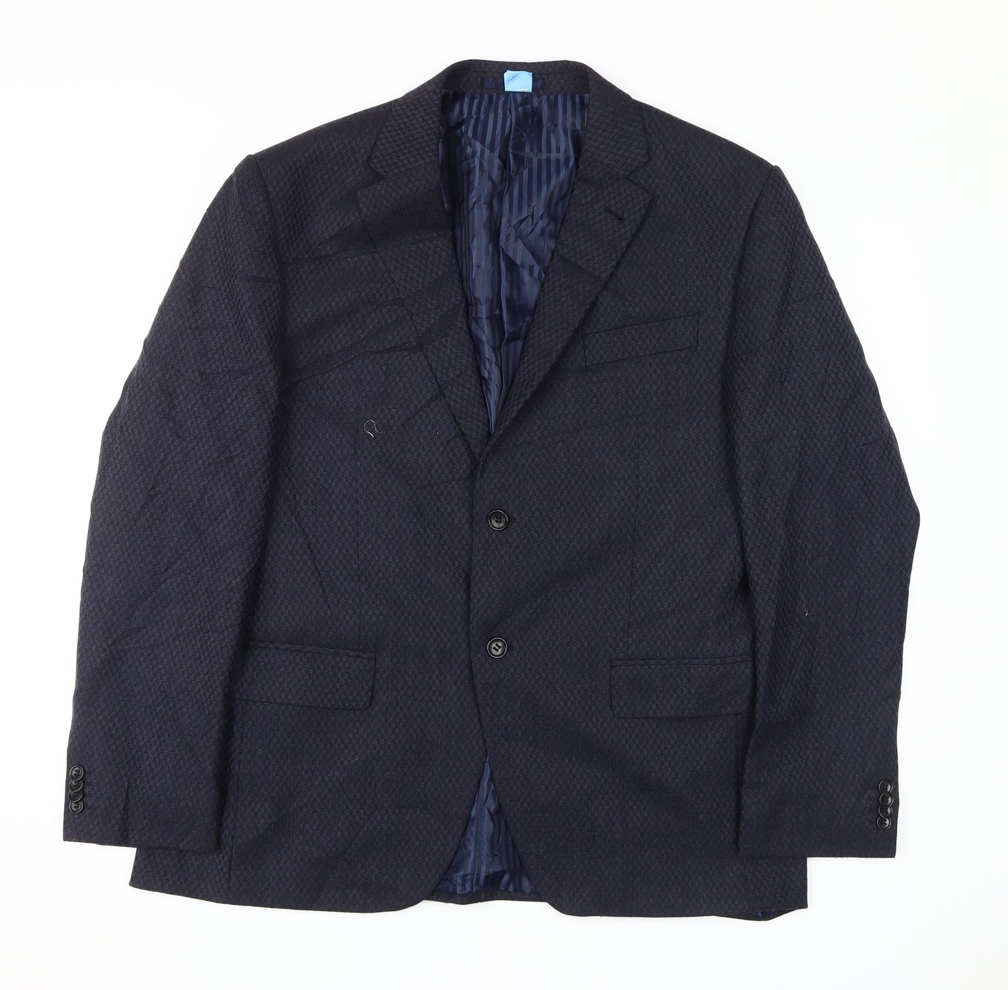 Jeff Banks Men's Blue Blazer 44R Classic Geometric Jacket