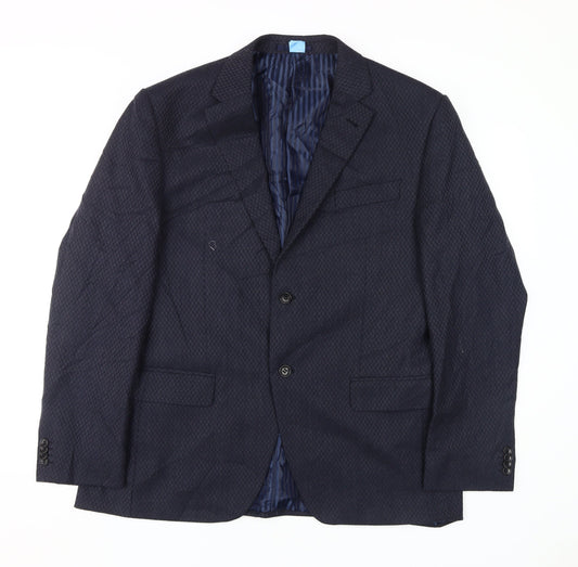 Jeff Banks Men's Blue Blazer 44R Classic Geometric Jacket