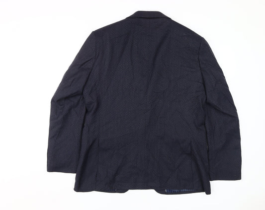 Jeff Banks Men's Blue Blazer 44R Classic Geometric Jacket