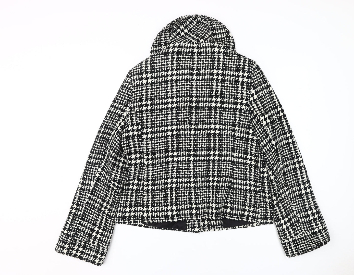 Style by EWM Women's Black White Short Tweed Coat 16