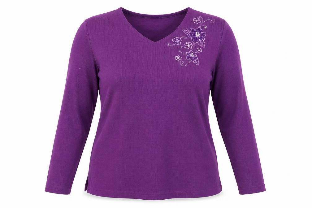 Womens UK Size M EWM Purple Polyester Blend T-Shirt
