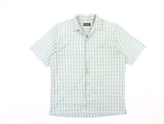 Hawkshead Men's Green Check Cotton Button-Up Shirt M