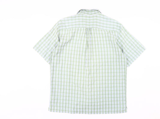 Hawkshead Men's Green Check Cotton Button-Up Shirt M