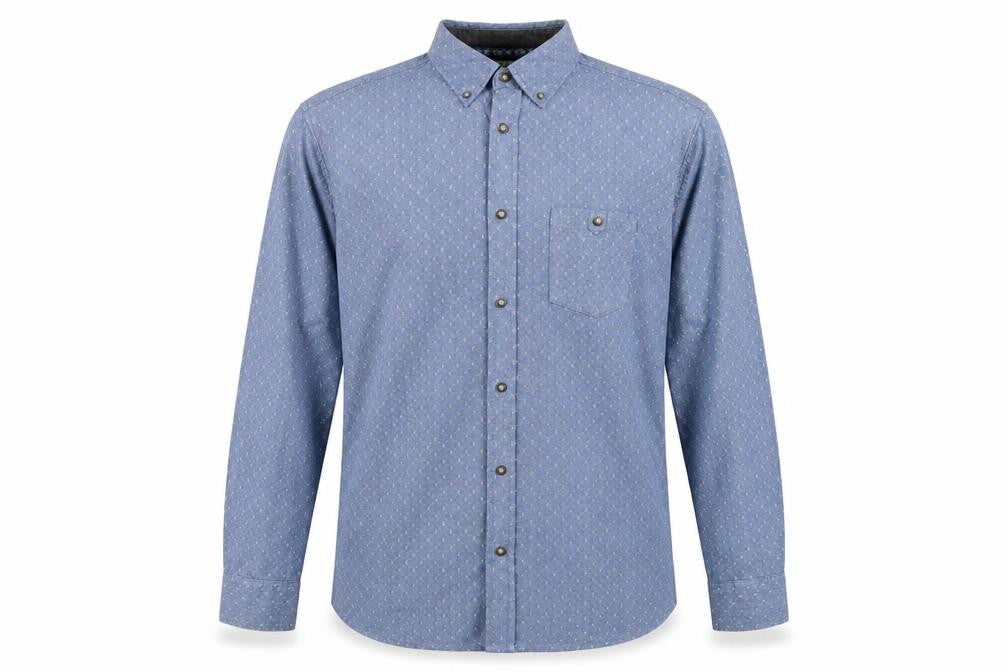 Mantaray Men's Blue Geometric Button-Up Shirt Large