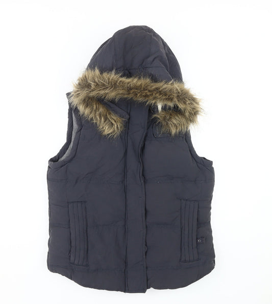 Superdry Women’s Black Hooded Waistcoat L