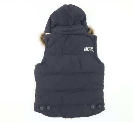 Superdry Women’s Black Hooded Waistcoat L
