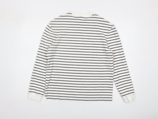 Marks and Spencer Girls White Striped Pullover Sweatshirt 13-14Y