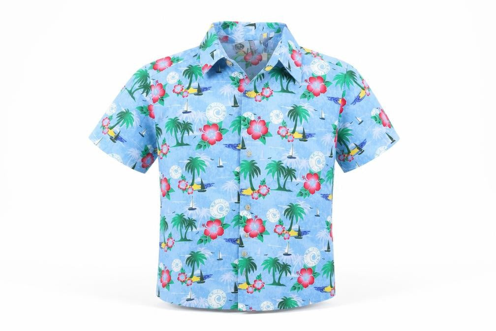 Ocean Pacific Boys Blue Beach Graphic Shirt 5-6 Years