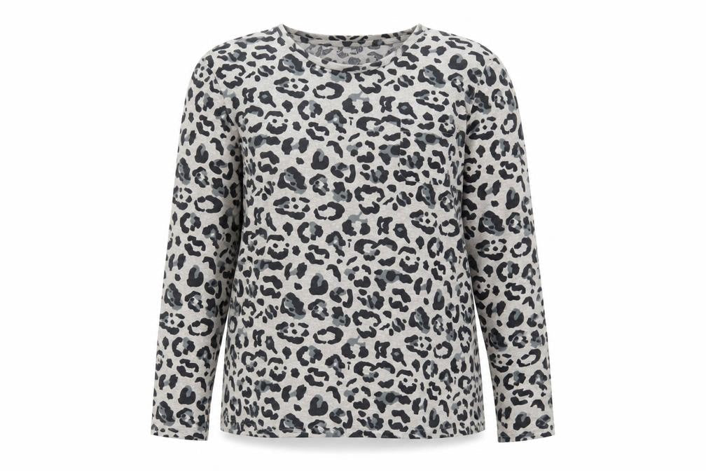 Front view of Originals Women's Animal Print Long Sleeve T-Shirt, size 14