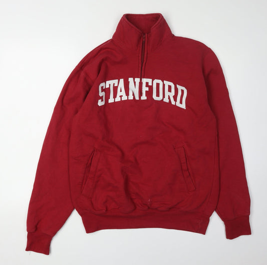 Champion Red Pullover Sweatshirt M - Unisex College Style