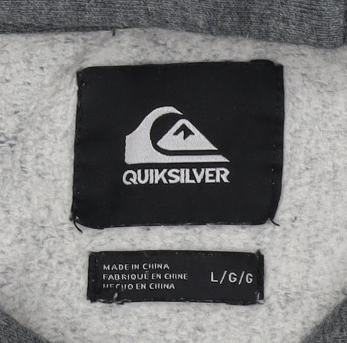 Quiksilver Grey Unisex Pullover Hoodie L