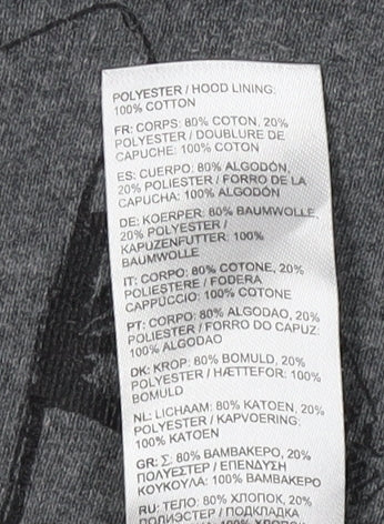 Quiksilver Grey Unisex Pullover Hoodie L