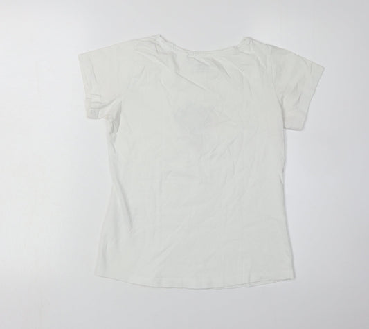 Craghoppers Girls White Floral Embroidered T-Shirt XS