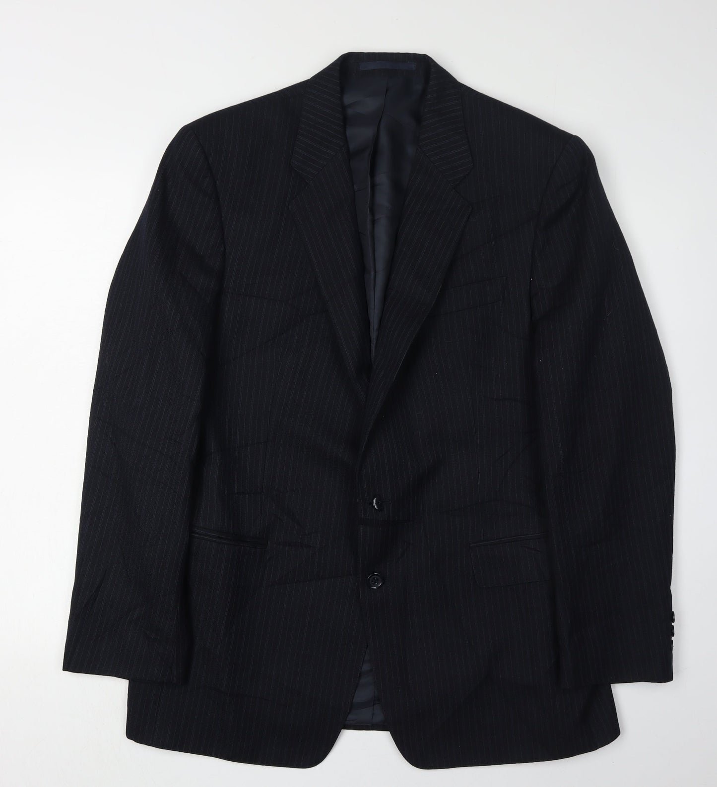 Greenwoods Men's Blue Striped Blazer, Elegant Formal Wear 42R