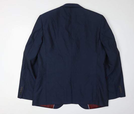 Next Men's Blue Wool Blazer 42R Regular Formal