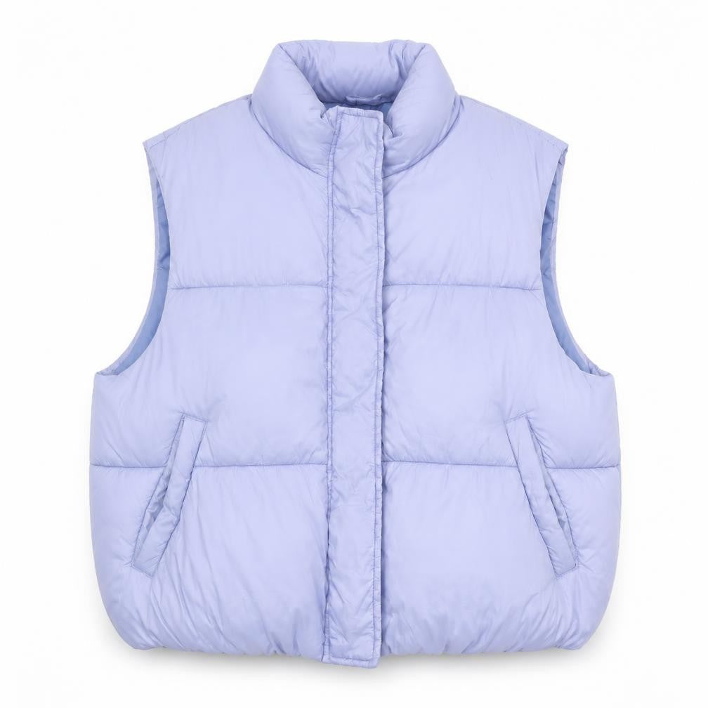 Front view of New Look girls’ purple puffer jacket 12-13 years casual wear