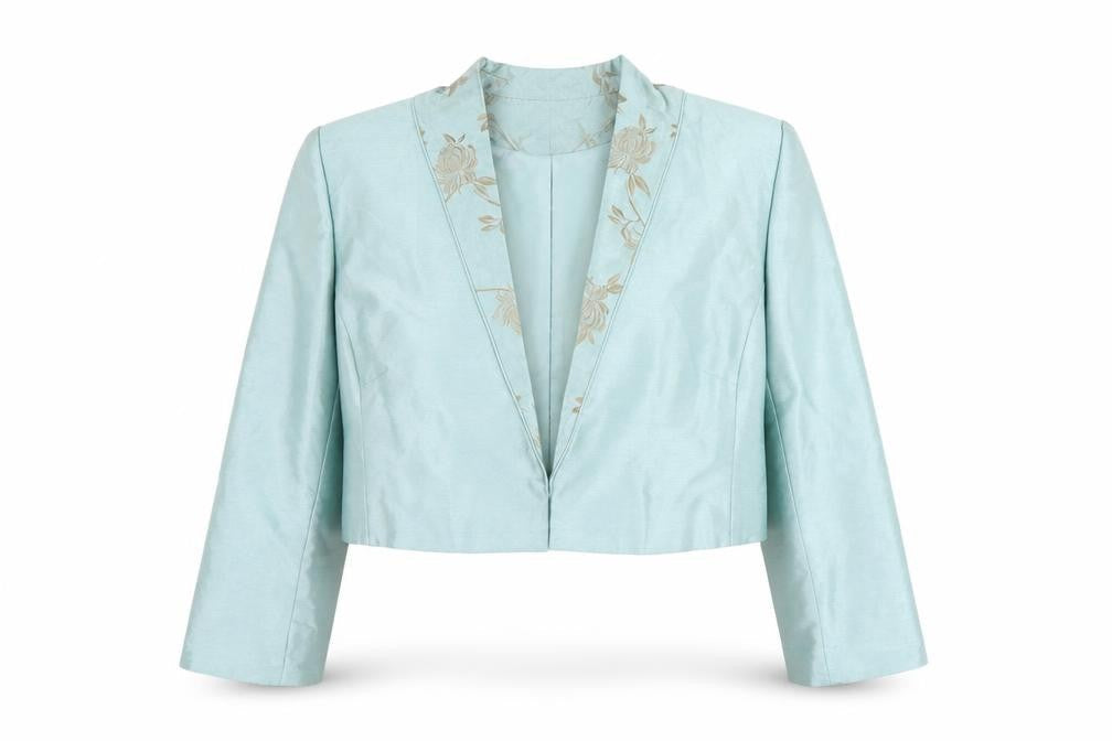 Roman Women’s Blue Floral Cropped Blazer UK 20