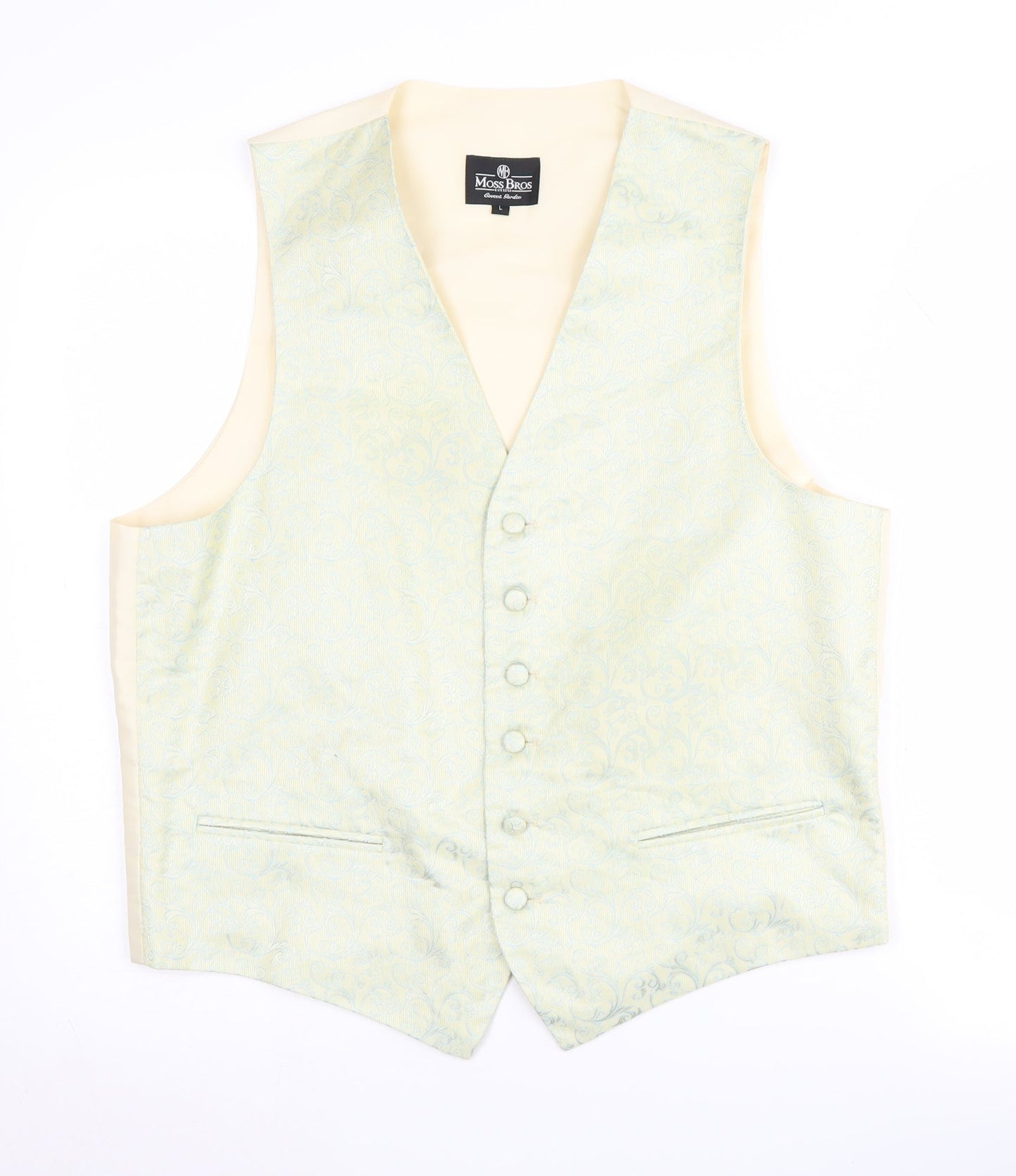 Moss Bros Men's Ivory Waistcoat L Formal Wedding