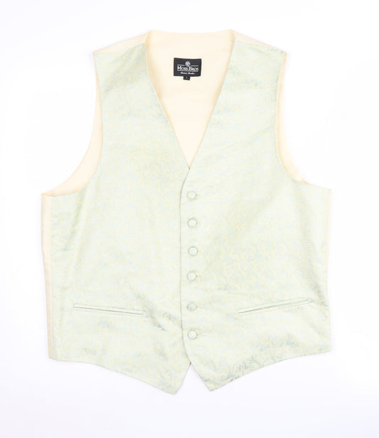 Moss Bros Men's Ivory Waistcoat L Formal Wedding