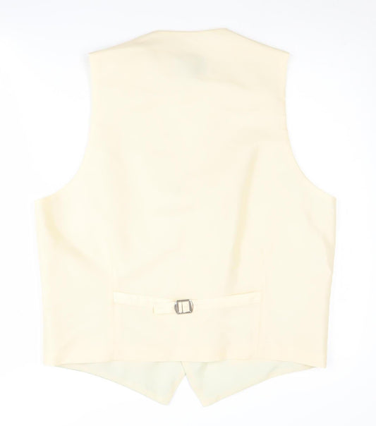 Moss Bros Men's Ivory Waistcoat L Formal Wedding