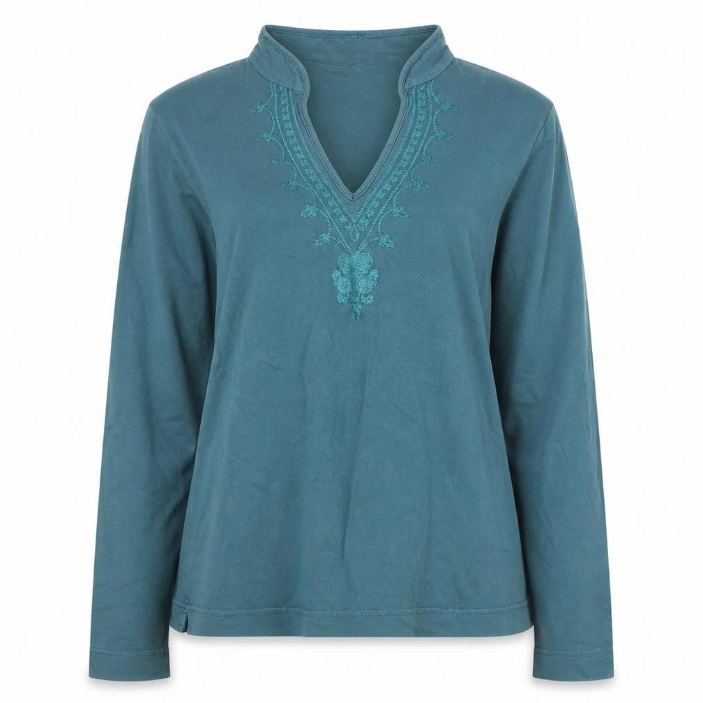 Hawkshead Women's Green V-Neck Long Sleeve Top Size 14