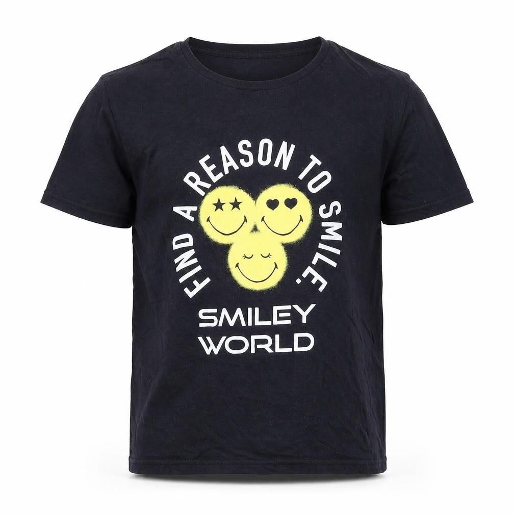 Front view of Miss E-Vie girls’ black graphic t-shirt 7-8 years