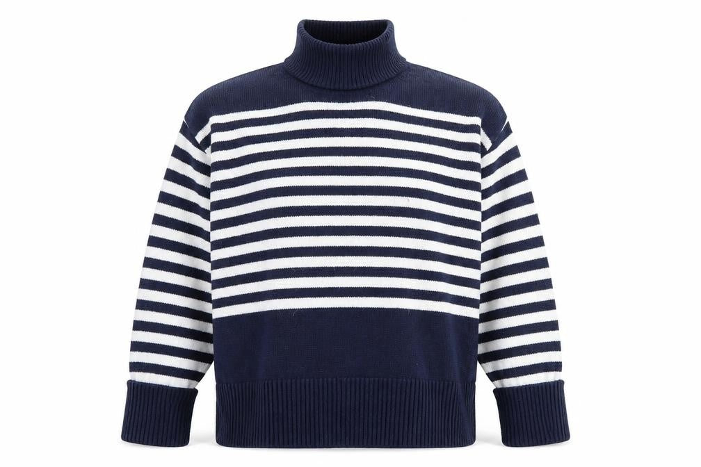 Front view of ASOS DESIGN Women's Blue Striped jumper S